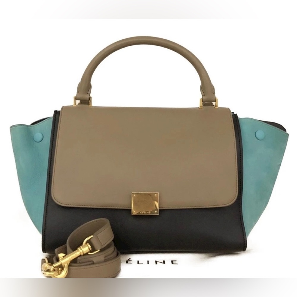 Celine Tan and Blue Satchel